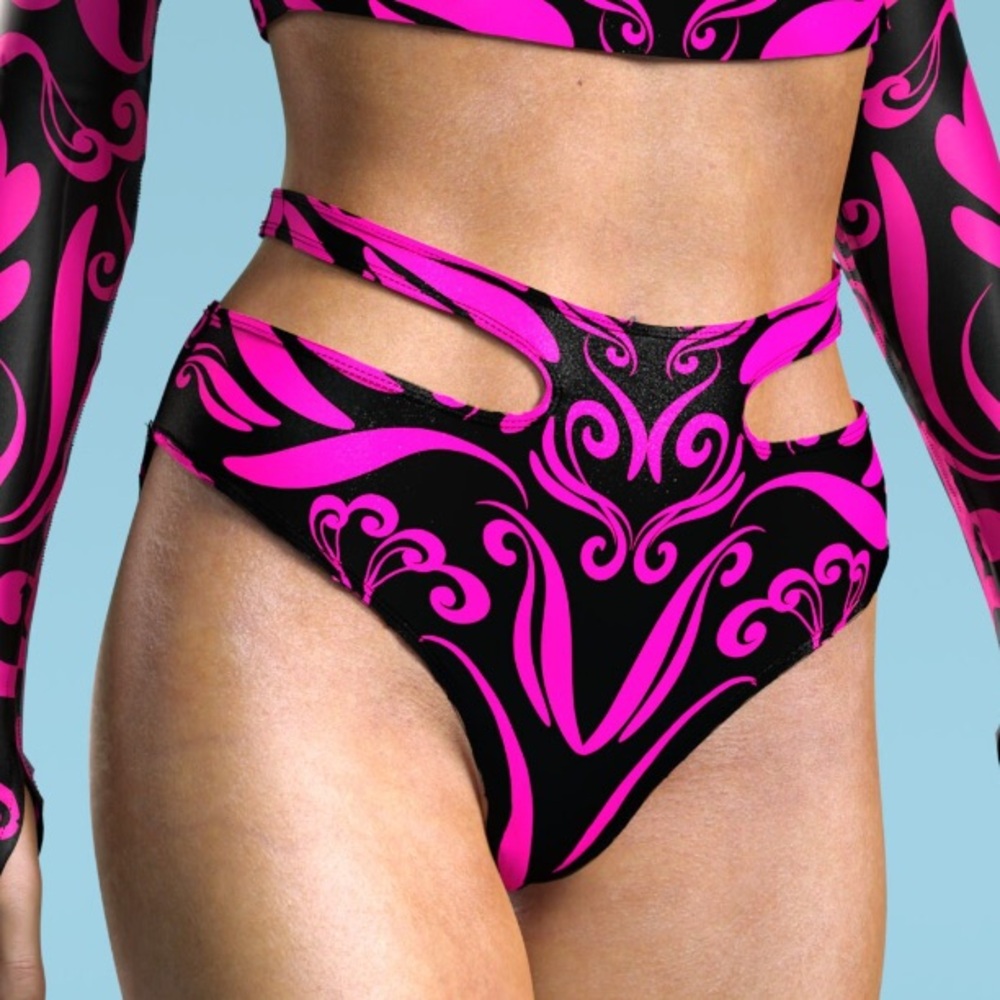 High waisted bottoms (blacklight reactive)